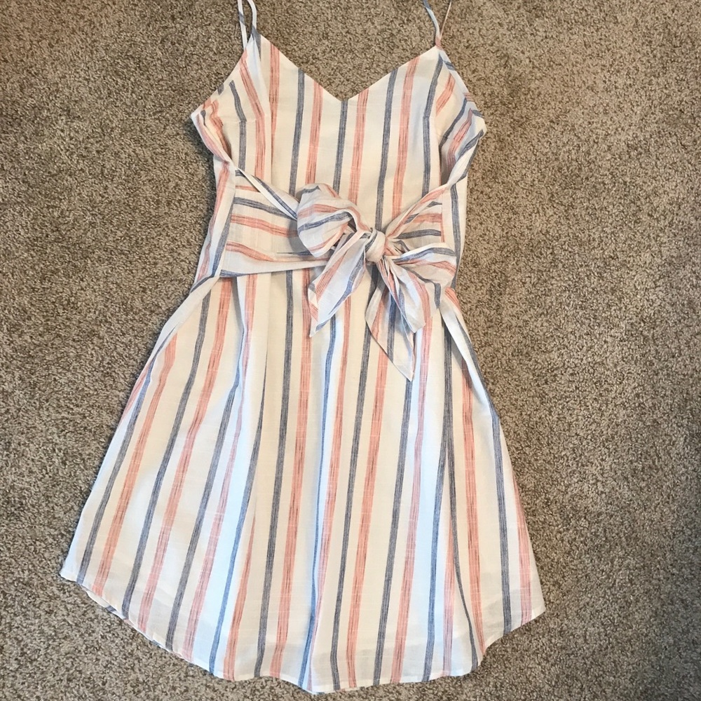 Wishlist Striped Dress with Bow Tie